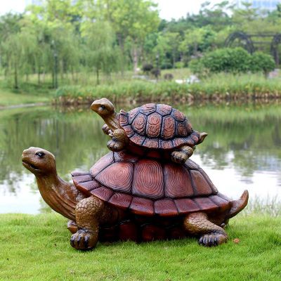 玻璃钢河边乌龟雕塑   公园湖边动物摆件