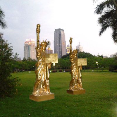 玻璃钢仿铜自由女神像 公园西方人物雕像