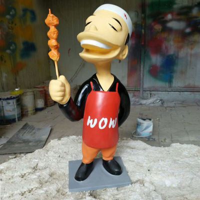 玻璃钢卖炸串   广场卡通摆件