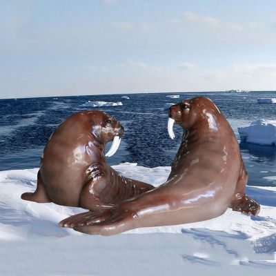 玻璃钢仿真海狮 海底世界仿真动物雕塑