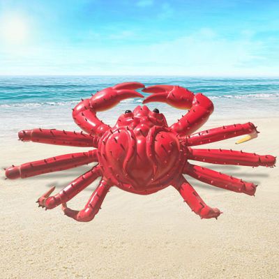 玻璃钢仿真螃蟹 海边动物雕塑