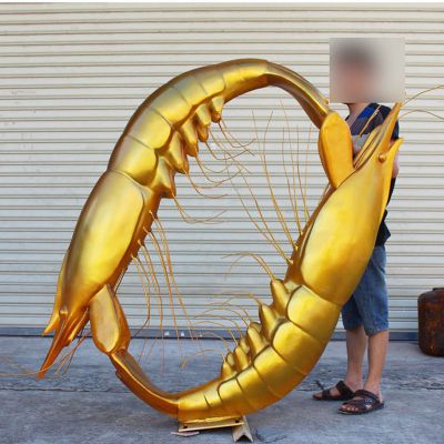 玻璃钢大龙虾  公园仿铜动物摆件