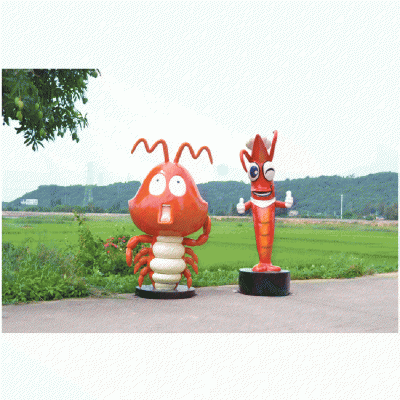 玻璃钢龙虾宝宝   田园动物摆件