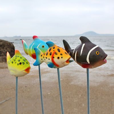 玻璃钢海边彩色鱼   海底动物雕塑
