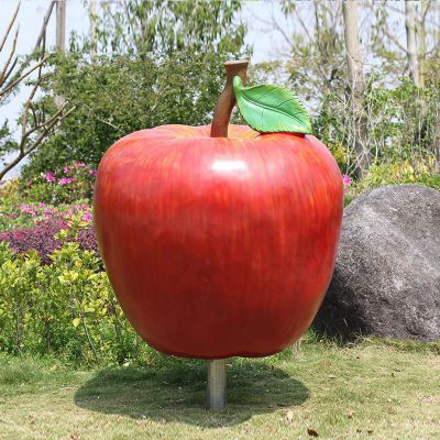 玻璃钢红苹果   公园水果摆件
