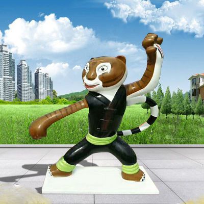 玻璃钢卡通动物雕塑功夫熊猫娇虎雕塑