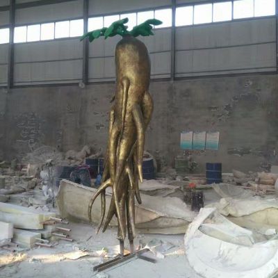 玻璃钢人参雕塑，玻璃钢仿铜雕塑