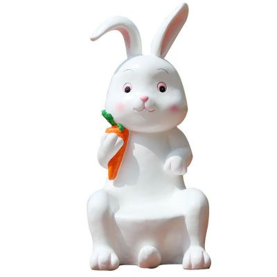 小兔子座椅雕塑，玻璃钢卡通动物座椅 