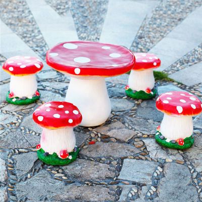 蘑菇造型桌凳，玻璃钢桌凳