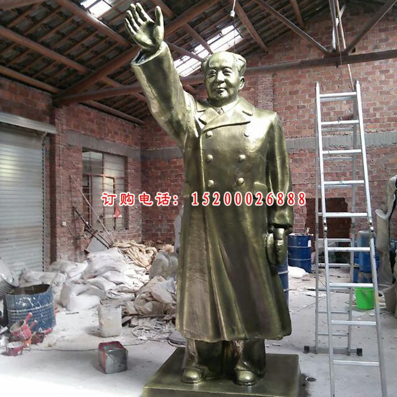 毛主席挥手铜雕，伟人铜雕