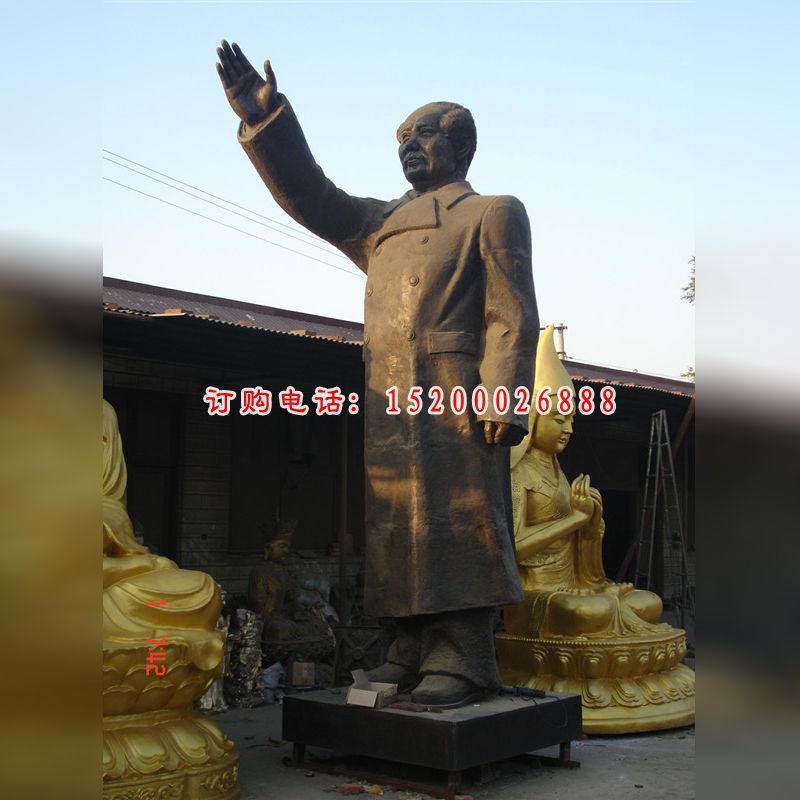 人物铜雕，毛主席挥手伟人铜雕