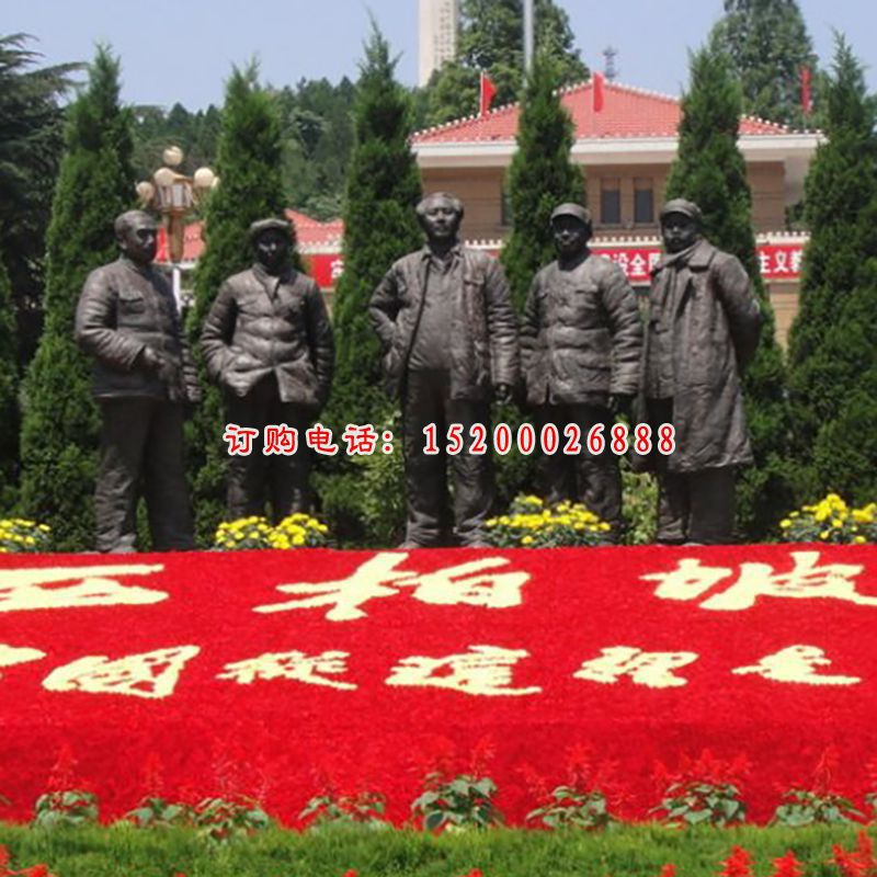 毛主席周恩来铜雕，广场伟人铜雕