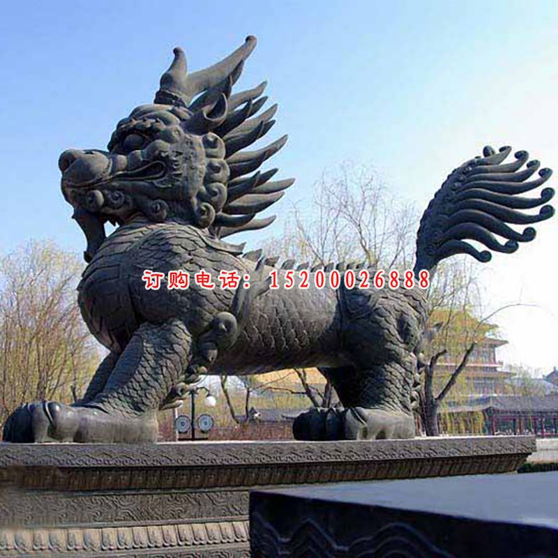 麒麟铜雕，园林景观雕塑