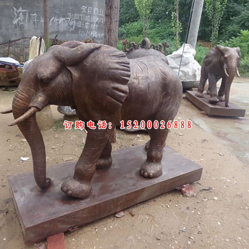 铜雕大象，动物铜雕 (3)