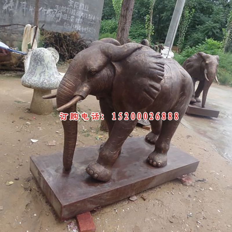 铜雕大象，动物铜雕 (4)