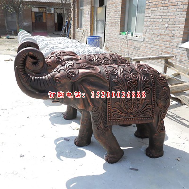 铜雕大象，铸铜大象雕塑 (2)