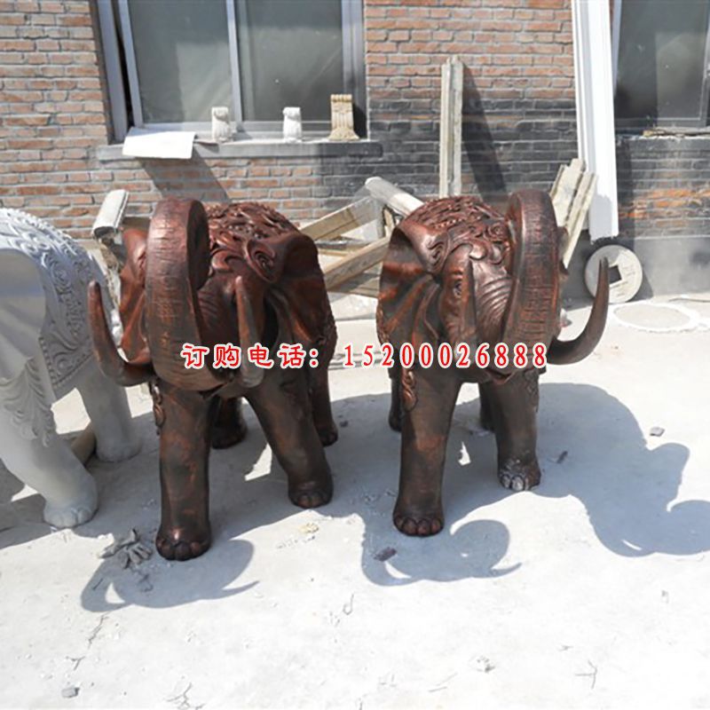 铜雕大象，铸铜大象雕塑 (1)