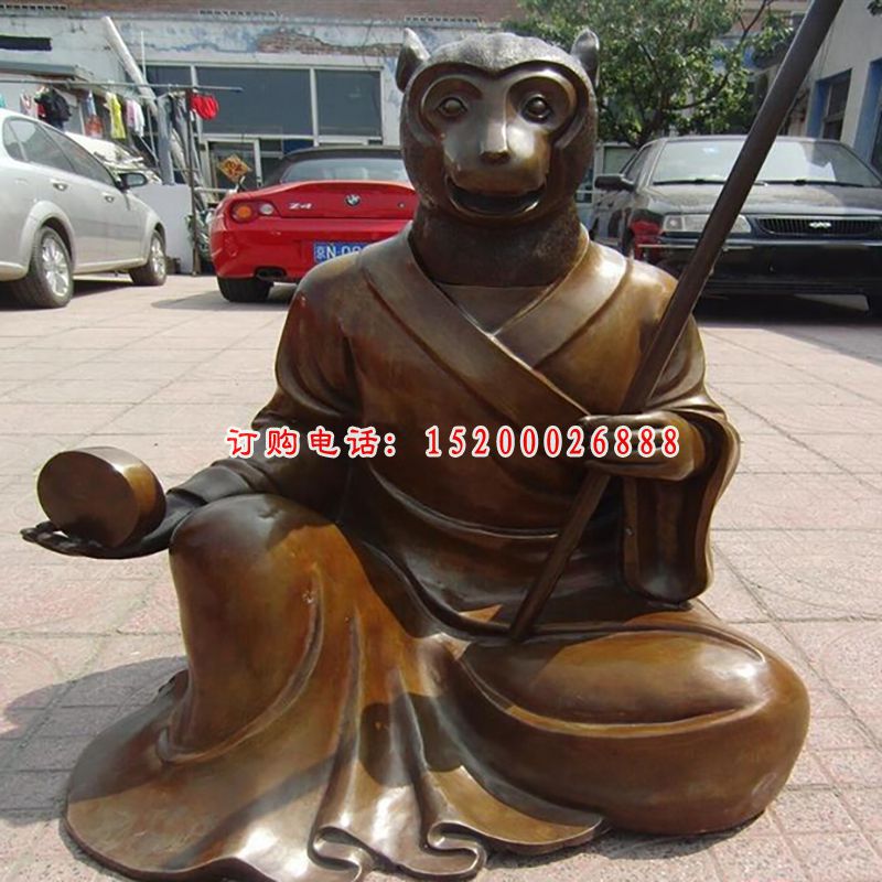 猴铜雕，十二生肖铜雕