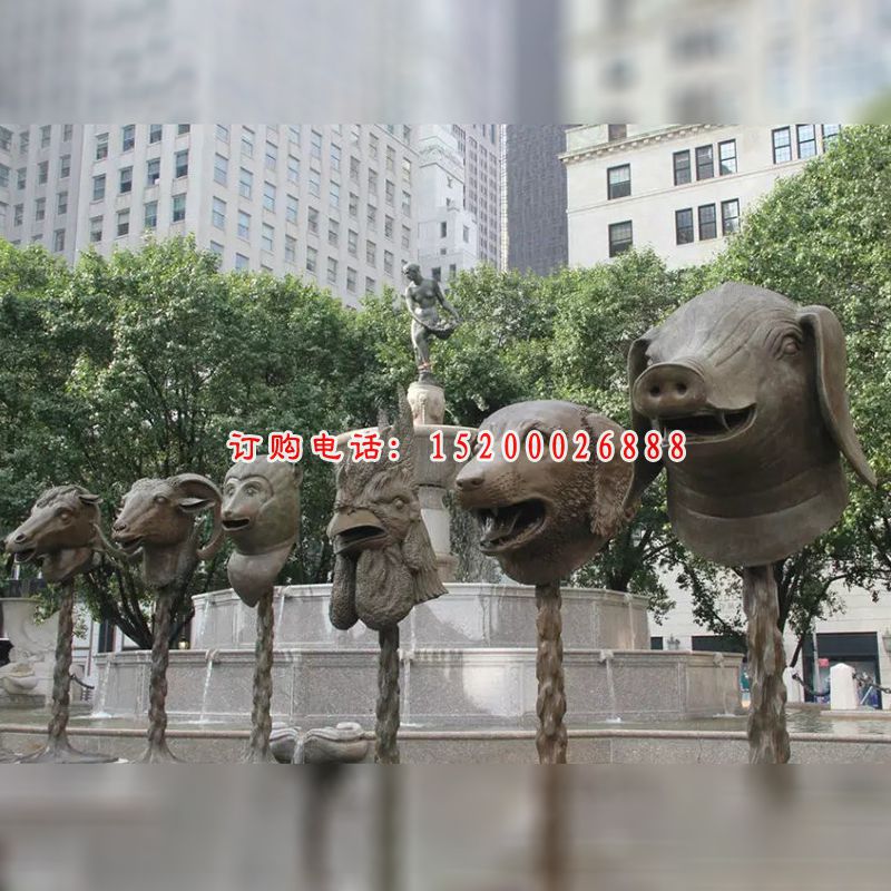 十二生肖兽兽，十二生肖铜雕 (8)