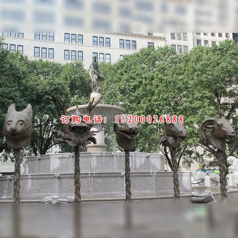 十二生肖兽兽，十二生肖铜雕 (10)