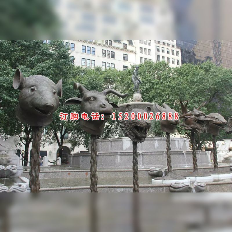 十二生肖兽兽，十二生肖铜雕 (9)