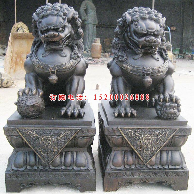 狮子铜雕，铸铜狮子雕塑，北京狮铜雕