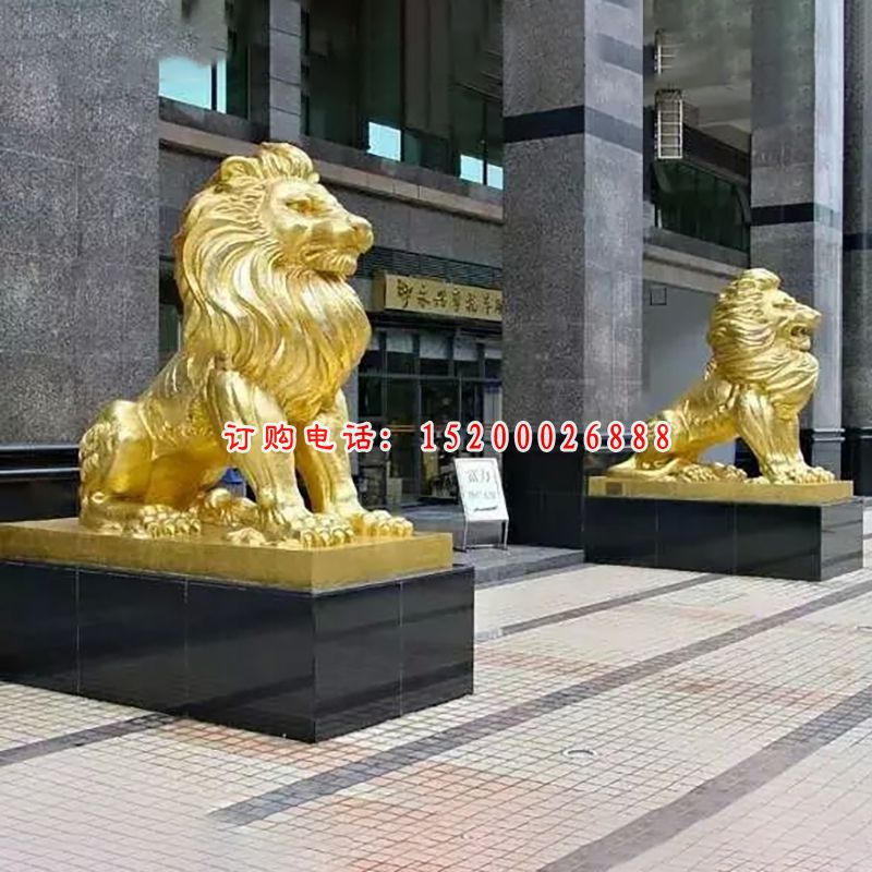 西洋狮铜雕，企业门口狮子铜雕