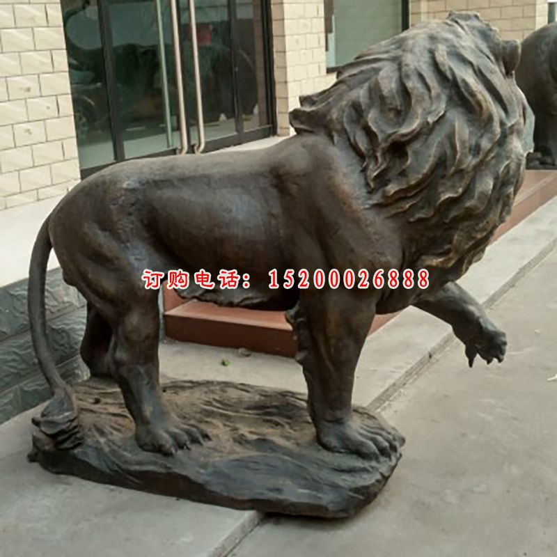 铜狮子雕塑，铜雕狮子雕塑 (2)