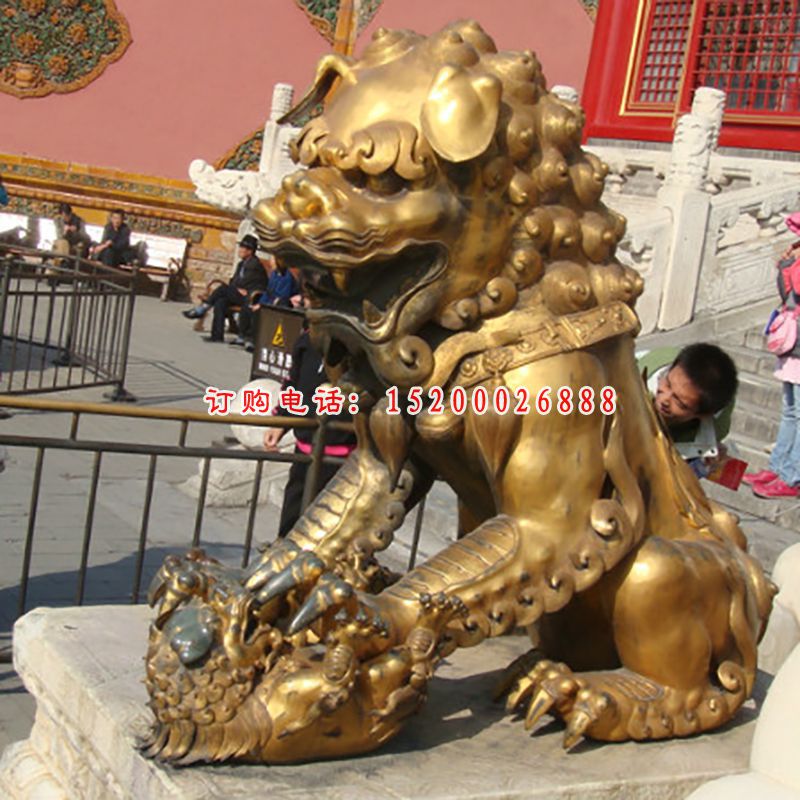 北京狮铜雕，故宫铜狮子 (1)