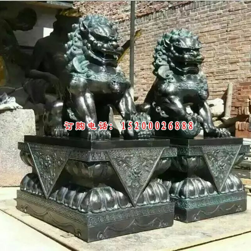 北京狮铜雕，狮子铜雕