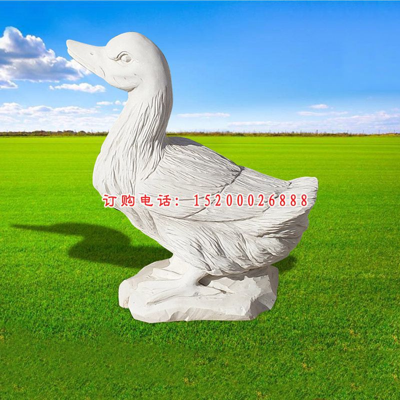 大理石草坪天鹅  石雕广场动物雕塑