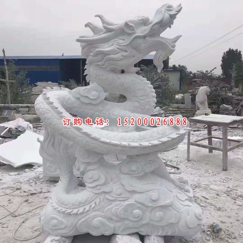 汉白玉石雕龙，神龙石雕