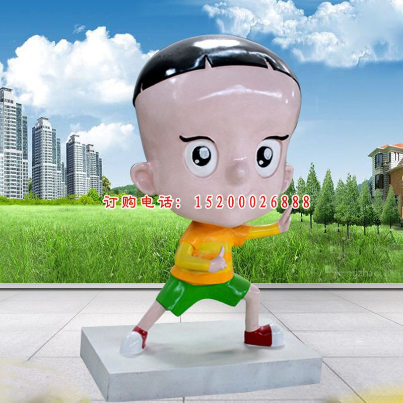 玻璃钢动画卡通人物雕塑大头儿子和小头爸爸雕塑 (3)