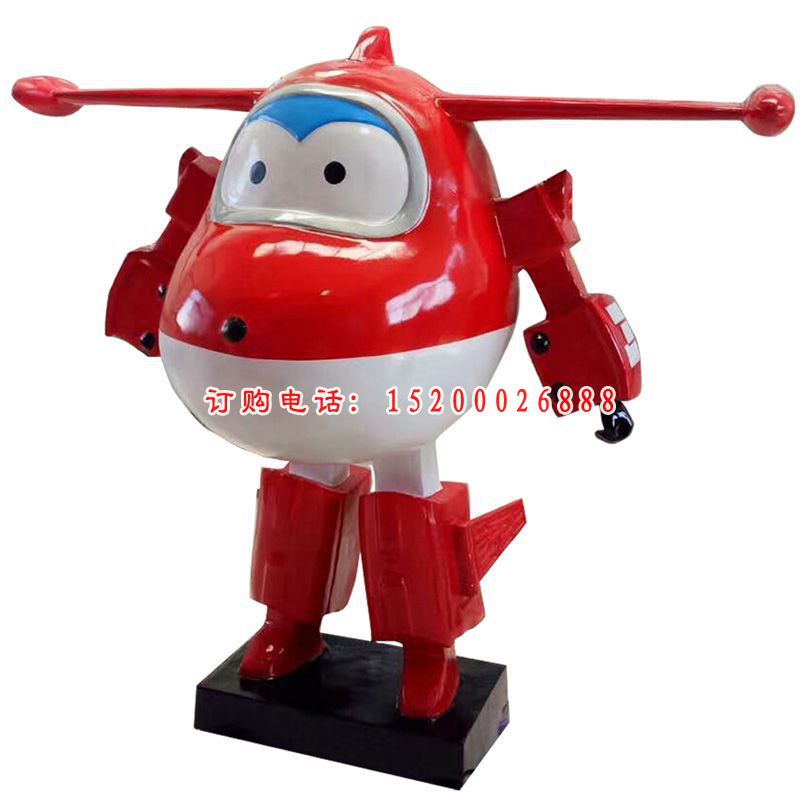 玻璃钢超级飞侠雕塑 游乐场卡通飞机雕塑
