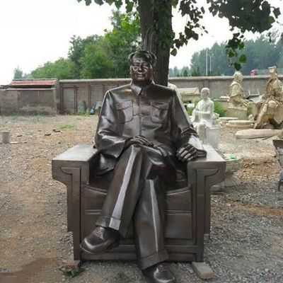 毛主席坐像铜雕，广场伟人雕塑