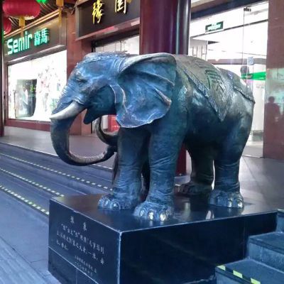 大象铜雕，企业门口大象铜雕 