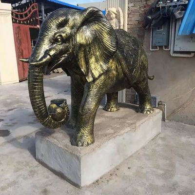 铜雕大象，公园景观雕塑