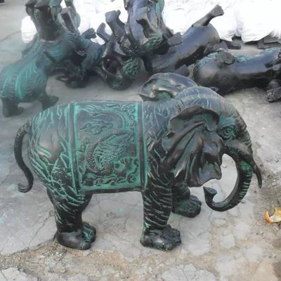 铜雕大象，仿古铜大象