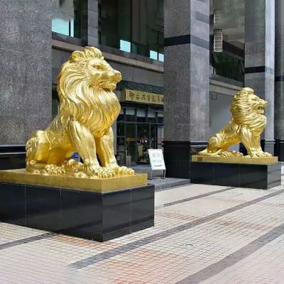 西洋狮铜雕，企业门口狮子铜雕