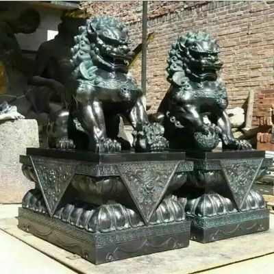 北京狮铜雕，狮子铜雕