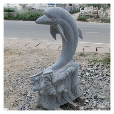 海豚石雕，青石动物雕塑