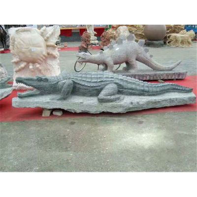 公园动物石雕，鳄鱼石雕 (1)