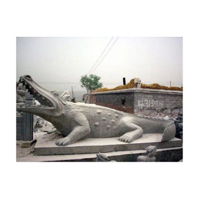 鳄鱼石雕，青石鳄鱼雕塑