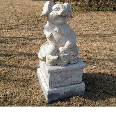 大理石小猪  石雕广场动物雕塑