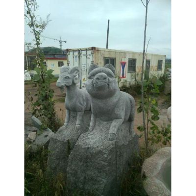 生肖石雕，公园十二生肖雕塑 (3)