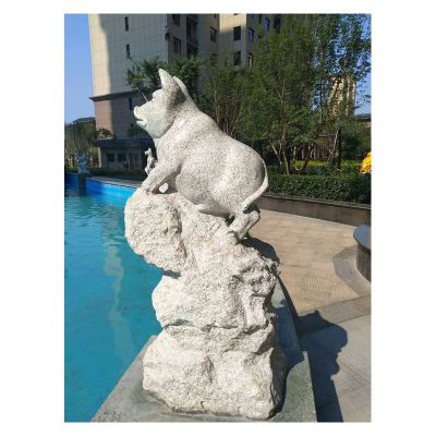 小区十二生肖石雕，大理石动物雕塑 (3)