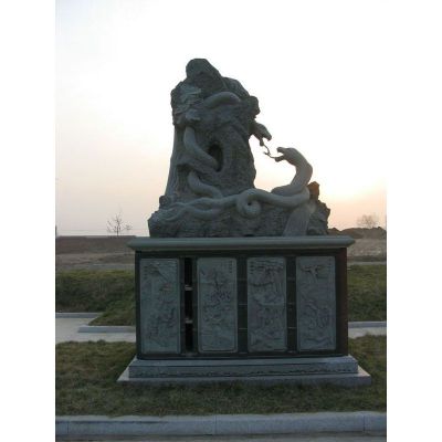 大理石十二生肖，公园动物石雕
