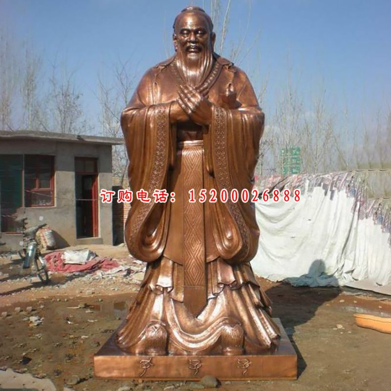 锻铜孔子雕塑