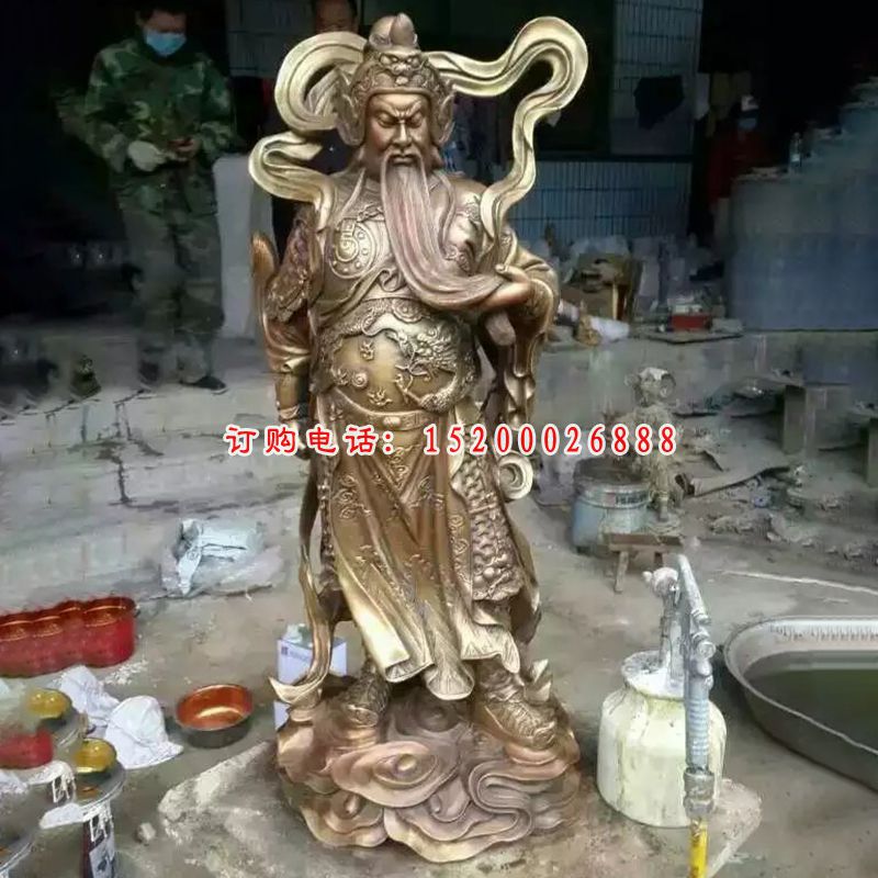 关帝铜雕，铸铜关公雕塑 (1)