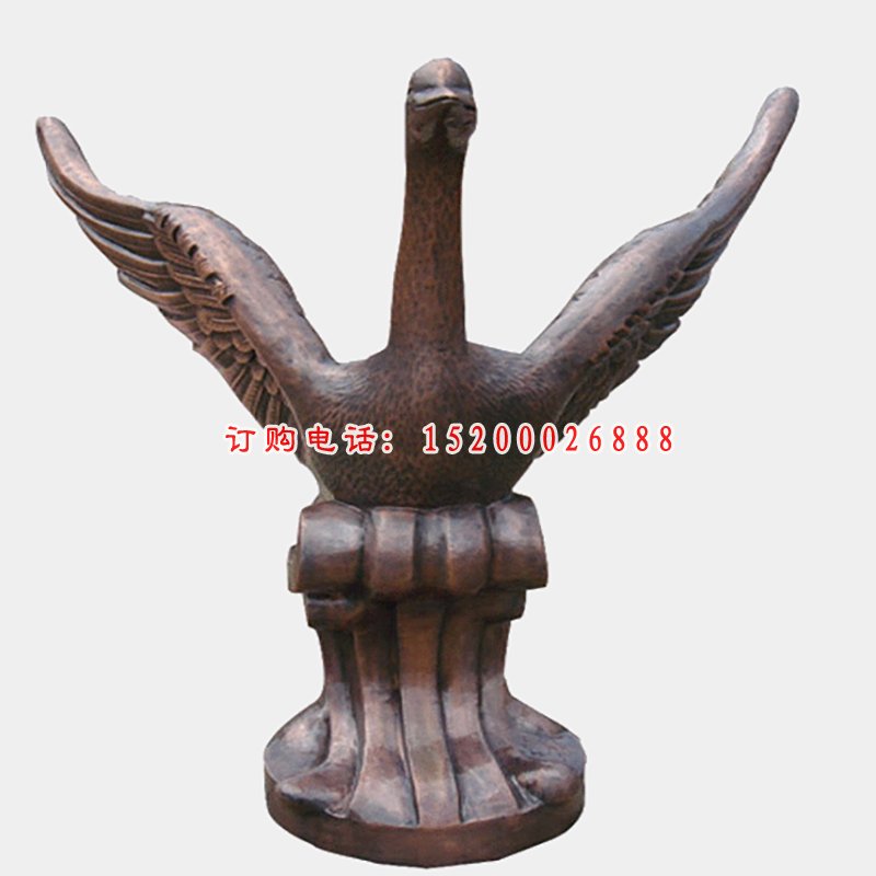 锻铜天鹅雕塑，铜雕飞鹅雕塑 (3)